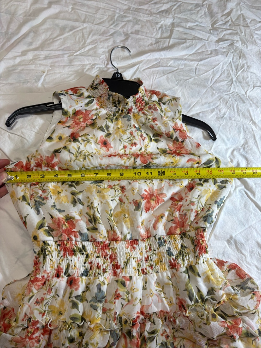 STATE Cream Floral Ruffle Mini Dress - Picture 7 of 10